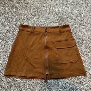 Forever 21 brown suede zipper skirt